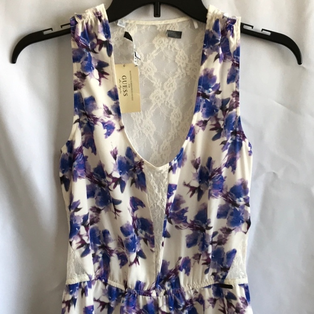 NEW GUESS Fleur Allover Floral Bird Print Dress XS - Picture 6 of 7